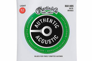 Струны для акустической гитары 6 шт Martin MA140S Marquis Silked 80/20 Bronze Acoustic Guitar Strings Light 12/54