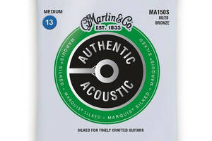 Струны для акустической гитары 6 шт Martin MA150S Marquis Silked 80/20 Bronze Acoustic Guitar Strings Medium 13/56