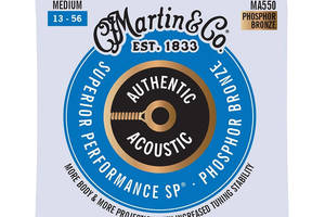 Струны для акустической гитары 6 шт Martin MA550 92/8 SP Phosphor Bronze Medium Authentic Acoustic Guitar Strings 13/56