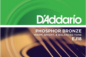 Струны для акустической гитары D'Addario EJ18 Phosphor Bronze Heavy Acoustic Guitar Strings 14/59