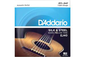 Струны для акустической гитары D'Addario EJ40 Silk & Steel Folk Acoustic Guitar Strings 11/47