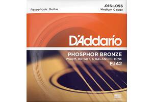 Струны для акустической гитары D'Addario EJ42 Phosphor Bronze Medium Resophonic Guitar 16/56