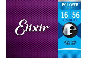 Струны для акустической гитары Elixir 11125 Polyweb 80/20 Bronze Acoustic Resonator 16/56