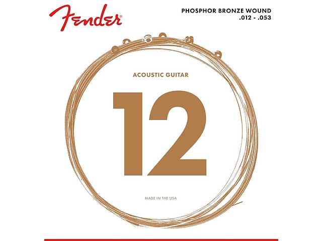 Струны для акустической гитары Fender 60L Phosphor Bronze Acoustic Guitar Strings 12/53