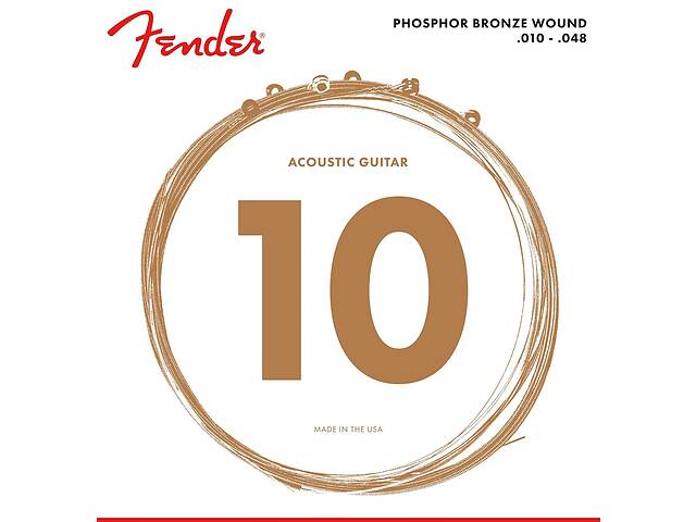 Струны для акустической гитары Fender 60XL Phosphor Bronze Acoustic Guitar Strings 10/48