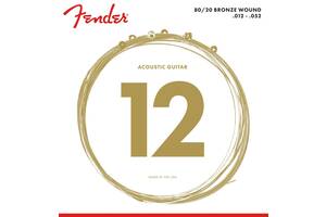 Струны для акустической гитары Fender 70L 80/20 Bronze Acoustic Guitar Strings 12/52