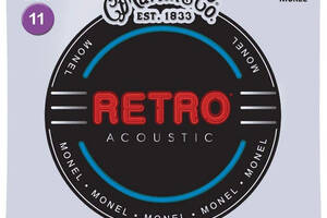 Струны для акустической гитары Martin MM11 Retro Acoustic Guitar Strings Custom Light 11/52