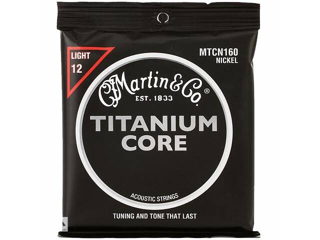 Струни для акустичної гітари Martin MTCN160 Titanium Core Light 12/55