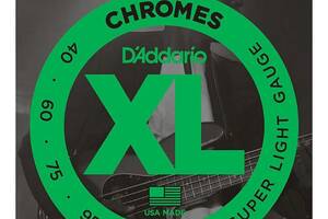 Струны для бас-гитары D'Addario ECB80 Chromes Flatwound Super Light Bass Strings 40/95