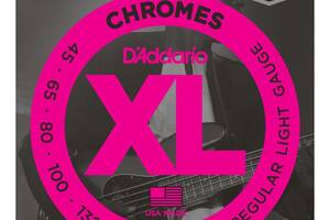 Струны для бас-гитары D'Addario ECB81-5 Chromes Flatwound Regular Light Bass Strings 45/132