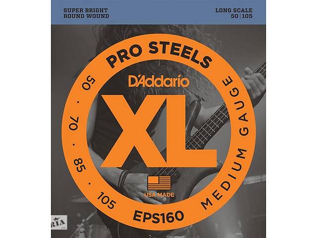 Струны для бас-гитары D'Addario EPS160 Pro Steels Medium Electric Bass Strings 50/105