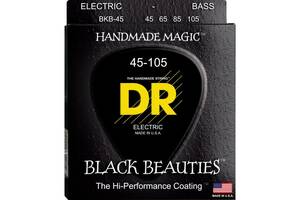 Струны для бас-гитары DR BKB-45 Black Beauties K3 Coated Medium Bass 4-Strings 45/105