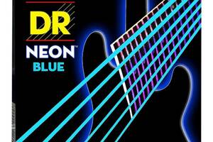 Струны для бас-гитары DR NBB6-30 HI-DEF NEON Blue K3 Coated Medium Bass Guitar 6-Strings 30/125