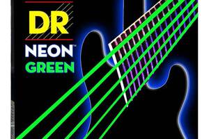 Струны для бас-гитары DR NGB5-40 Hi-Def Neon Green K3 Coated Light Bass Guitar 5 Strings 40/120