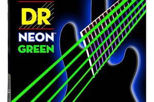 Струны для бас-гитары DR NGB5-45 Hi-Def Neon Green K3 Coated Medium Bass Guitar 5 Strings 45/125