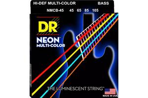 Струны для бас-гитары DR NMCB-45 Hi-Def Neon Multi-Color K3 Coated Medium Bass Guitar 4 Strings 45/105