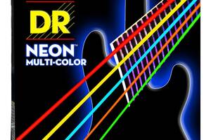 Струны для бас-гитары DR NMCB5-45 Hi-Def Neon Multicolor K3 Coated Medium Bass 5 Strings 45/125