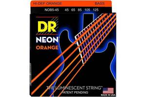 Струни для бас-гітари DR NOB5-45 Hi-Def Neon Orange K3 Coated Medium Bass 5 Strings 45/125