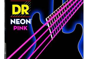 Струны для бас-гитары DR NPB-40 Hi-Def Neon Pink K3 Coated Light Bass Guitar 4 Strings 40/100