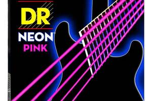 Струны для бас-гитары DR NPB5-40 Hi-Def Neon Pink K3 Coated Light Bass Guitar 5 Strings 40/120