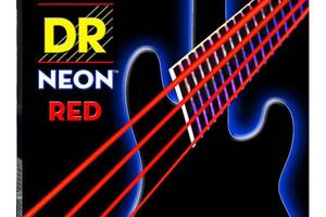 Струны для бас-гитары DR NRB-40 Hi-Def Neon Red K3 Coated Light Bass Guitar 4 Strings 40/100