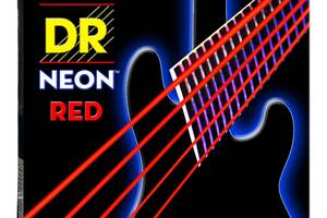 Струны для бас-гитары DR NRB5-45 Hi-Def Neon Red K3 Coated Medium Bass 5 Strings 45/125