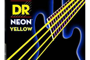 Струны для бас-гитары DR NYB-40 Hi-Def Neon Yellow K3 Coated Light Bass Guitar 4 Strings 40/100