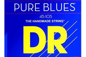 Струны для бас-гитары DR PB-45 Pure Blues Quantum-Nickel Medium Bass Strings 45/105