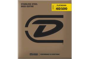 Струны для бас-гитары Dunlop DBFS40100 Stainless Steel Flatwound Light Bass 4-Strings 40/100