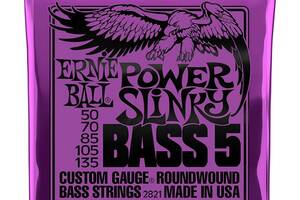 Струны для бас-гитары Ernie Ball 2821 Power Slinky Nickel Wound 5-String Bass 50/135