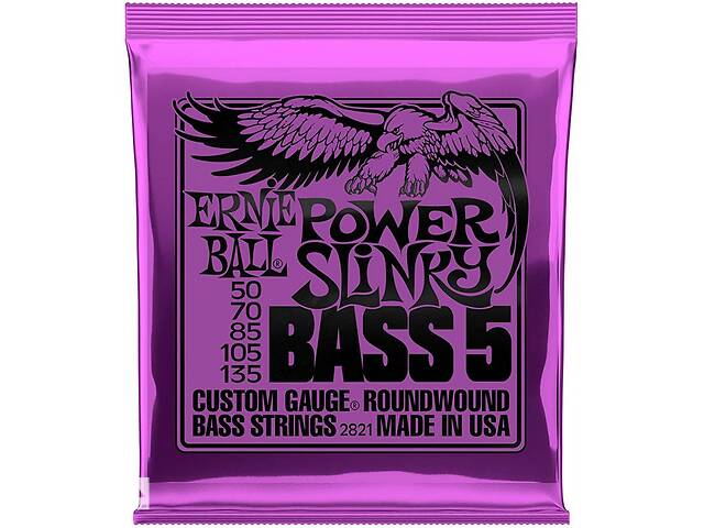 Струны для бас-гитары Ernie Ball 2821 Power Slinky Nickel Wound 5-String Bass 50/135