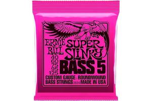 Струны для бас-гитары Ernie Ball 2824 Super Slinky Nickel Wound 5-String Bass 40/125