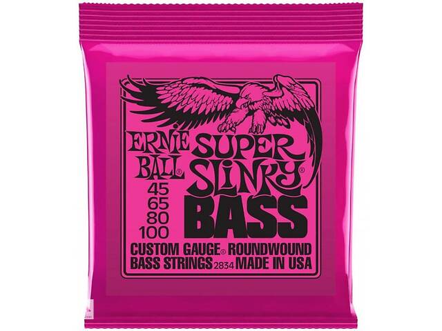 Струны для бас-гитары Ernie Ball 2834 Super Slinky Nickel Wound 4-String Bass 45/100