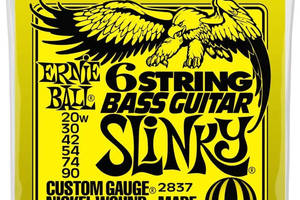 Струны для бас-гитары Ernie Ball 2837 6 String Bass Guitar Slinky Nickel Wound 20w/90