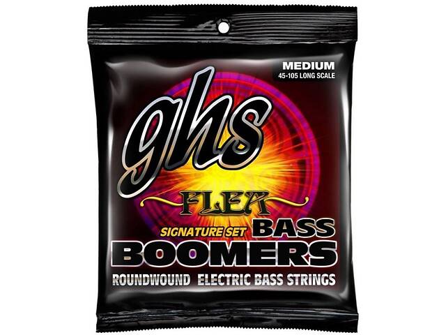 Струны для бас-гитары GHS M3045F Flea Signature Boomers Roundwound Medium 4-String Bass 45/105