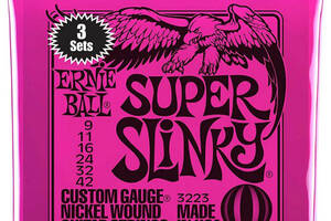 Струны для электрогитары 3 Sets Ernie Ball 3223 Super Slinky Nickel Wound 9/42