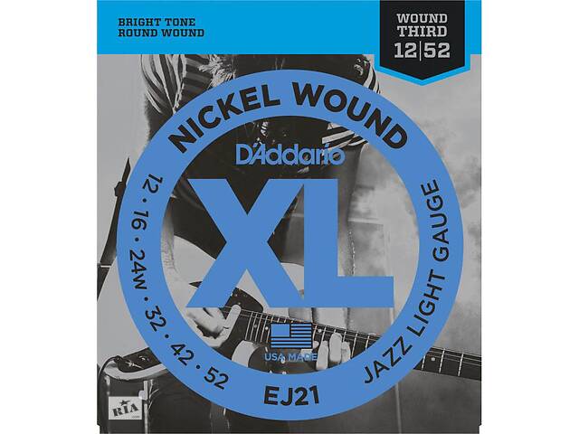 Струны для электрогитары D'Addario EJ21 Nickel Wound Jazz Light 12/52