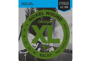 Струны для электрогитары D'Addario EXL117 Medium Top X-Heavy Bottom Electric Guitar Strings 11/56