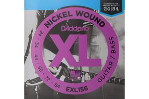 Струны для электрогитары D'Addario EXL156 Nickel Wound Guitar/Bass Electric Strings 24/84