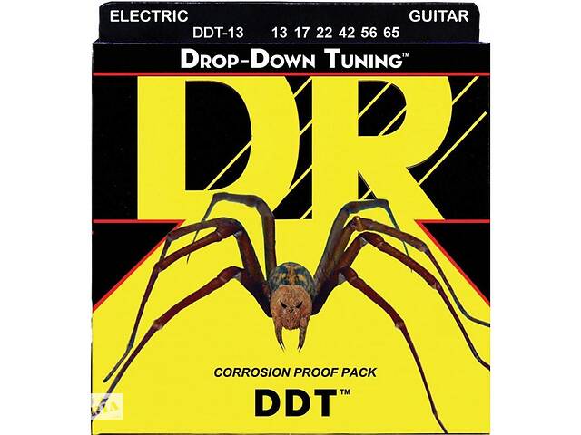 Струны для электрогитары DR DDT-13 Drop-Down Tuning Nickel Plated Mega Heavy Electric Strings 13/65