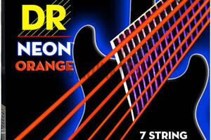 Струны для электрогитары DR NOE7-9 Hi-Def Neon Orange K3 Coated Light 7-String Electric Guitar 9/52