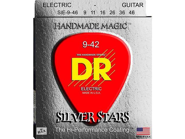 Струны для электрогитары DR SIE-9-46 Silver Stars Light & Heavy Coated Electric Guitar Strings 9/46