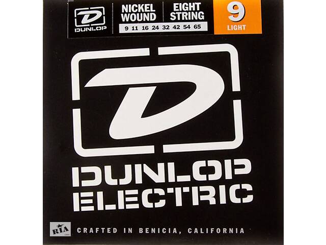 Струны для электрогитары Dunlop DEN0965 Extra Light Nickel Plated Steel Electric Guitar 8 Strings 09/65