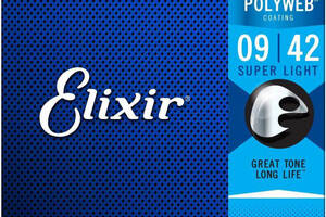 Струны для электрогитары Elixir 12000 Polyweb Nickel Plated Steel Super Light 9/42