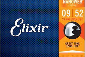 Струны для электрогитары Elixir 12007 Nanoweb Nickel Plated Steel 7-String Super Light 9/52