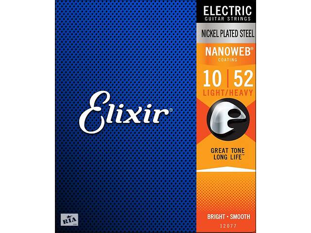 Струны для электрогитары Elixir 12077 Nanoweb Nickel Plated Steel Light-Heavy 10/52