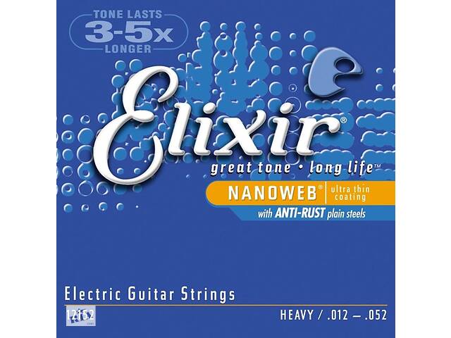 Струны для электрогитары Elixir 12152 Nanoweb Nickel Plated Steel Heavy 12/52