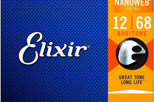 Струны для электрогитары Elixir 12302 Nanoweb Nickel Plated Steel Baritone 12/68