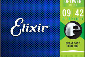 Струны для электрогитары Elixir 19002 Optiweb Nickel Plated Steel Super Light 9/42