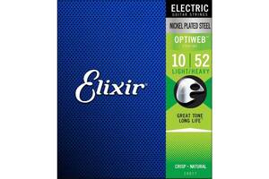 Струны для электрогитары Elixir 19077 Optiweb Nickel Plated Steel 10/52